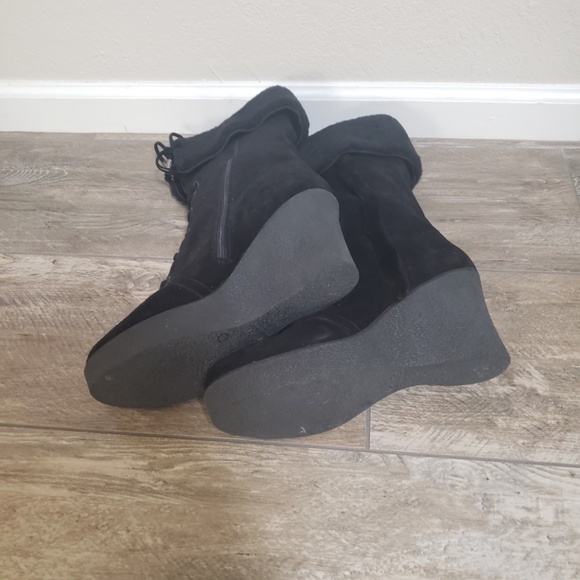 Via Spiga Suede Leather Wedge Boots. - Picture 3 of 3